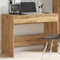 Bureau chêne artisanal 101x50x76,5 cm bois d'ingénierie