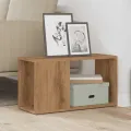 Meuble TV chêne artisanal 60x24x32 cm bois d'ingénierie