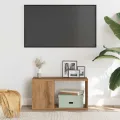Meuble TV chêne artisanal 60x24x32 cm bois d'ingénierie