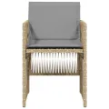 Chaises de jardin avec coussins lot de 4 mélange beige