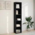 Bibliothèque noir 40x30x189 cm bois d'ingénierie
