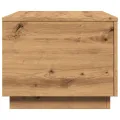 Table basse avec lumières LED chêne artisanal 90x50x40 cm