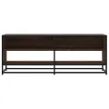 Meuble TV chêne marron 120,5x40x46cm bois d'ingénierie et métal