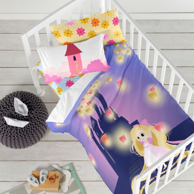 Onderlaken HappyFriday MR FOX Blauw Multicolour 60 x 120 x 14 cm Blomm