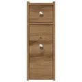 Armoire de salle de bain étroite avec roulettes chêne artisanal