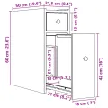 Armoire de salle de bain étroite avec roulettes chêne artisanal