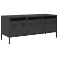 Meuble TV noir 101,5x39x43,5 cm acier laminé à froid