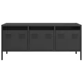 Meuble TV noir 101,5x39x43,5 cm acier laminé à froid
