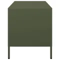 Meuble TV vert olive 101,5x39x43,5 cm acier laminé à froid