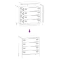 Buffet rose 68x39x73,5 cm acier laminé à froid