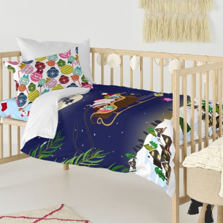 Juego de funda nórdica HappyFriday XMAS Multicolor Cuna de Bebé 2 Pi