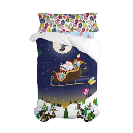 Dekbedovertrek set HappyFriday XMAS Multicolour Bed van 80/90 2 Onderd