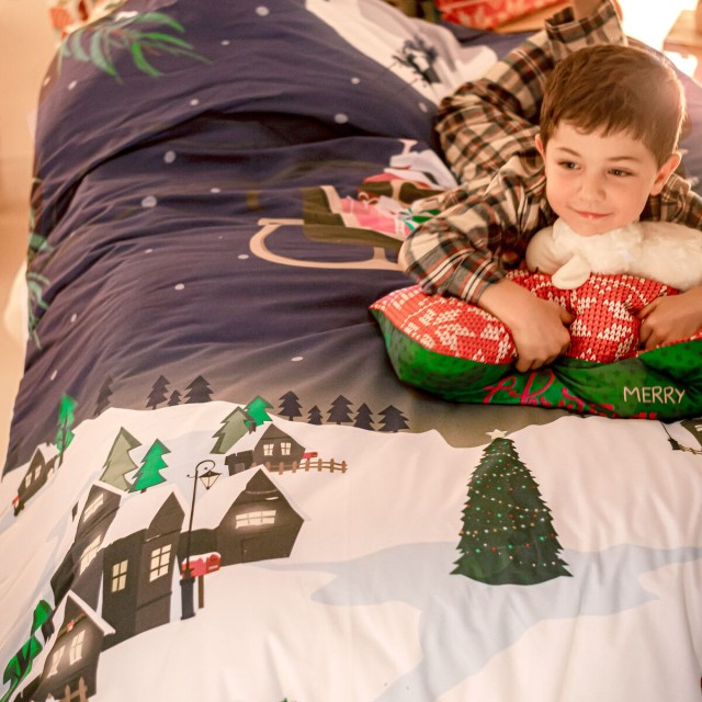 Dekbedovertrek set HappyFriday XMAS Multicolour Bed van 80/90 2 Onderd