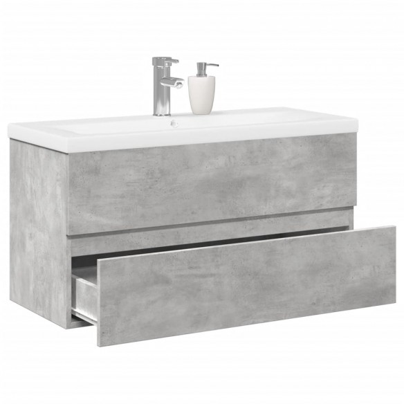 Ensemble de meubles de salle de bain 2 pcs gris béton