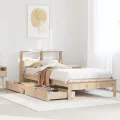 Lit bibliothèque sans matelas 90x200 cm bois de pin massif