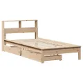 Lit bibliothèque sans matelas 90x200 cm bois de pin massif