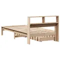 Lit bibliothèque sans matelas 90x200 cm bois de pin massif
