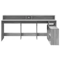 Bureau et lumières LED sonoma gris 200x104x91cm bois ingénierie
