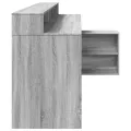 Bureau et lumières LED sonoma gris 200x104x91cm bois ingénierie