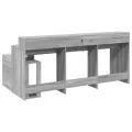 Bureau et lumières LED sonoma gris 200x104x91cm bois ingénierie