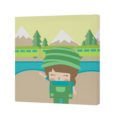 Tela HappyFriday Happynois Train Multicolore 27 x 27 cm