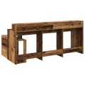Bureau avec lumières LED vieux bois bois d'ingénierie