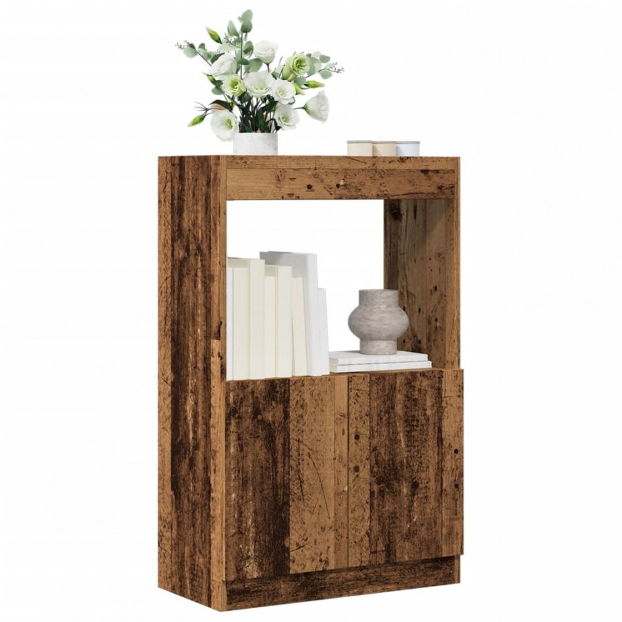 Buffet haut vieux bois 63x33x100 cm bois d'ingénierie