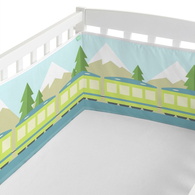 Protection du berceau HappyFriday Happynois Train Multicouleur 210 x 4