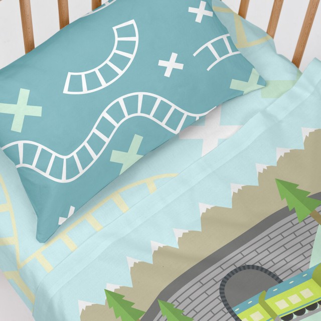 Set beddengoed HappyFriday Happynois Train Multicolour Wieg voor baby'