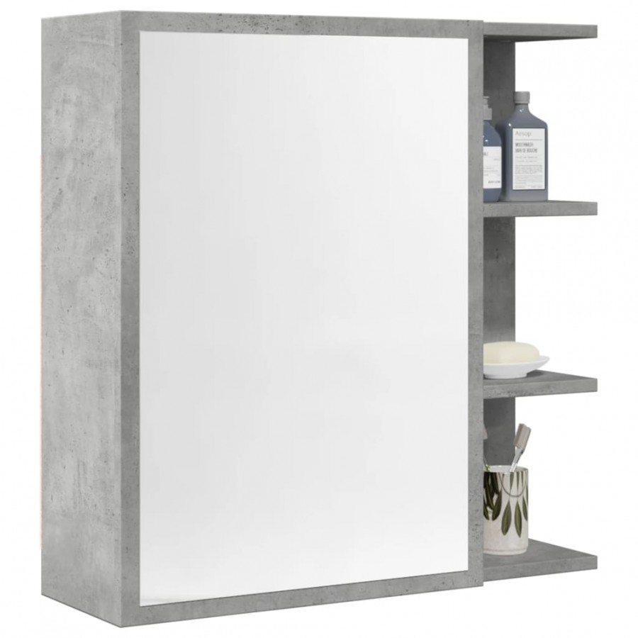 Armoire à miroir de bain Gris béton 62,5x20,5x64cm Aggloméré