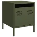 Tables de chevet 2 pcs vert olive 35x39x43,5 cm acier