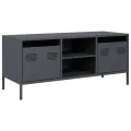 Meuble TV anthracite 101,5x39x43,5 cm acier laminé à froid