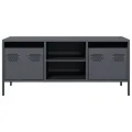 Meuble TV anthracite 101,5x39x43,5 cm acier laminé à froid