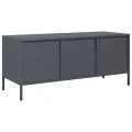 Meuble TV anthracite 101,5x39x43,5 cm acier laminé à froid