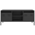 Meuble TV noir 101,5x39x43,5 cm acier laminé à froid