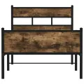 Cadre de lit sans matelas chêne fumé 90x200cm bois d'ingénierie