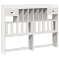 Tête de lit avec rangement blanc 160 cm bois massif de pin