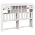 Tête de lit avec rangement blanc 160 cm bois massif de pin