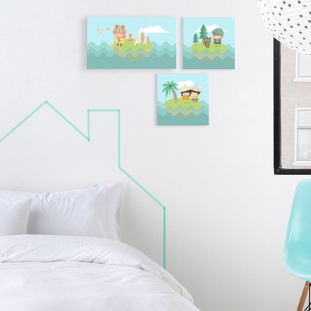 Leinwand HappyFriday Happynois World map Bunt 27 x 54 cm 2