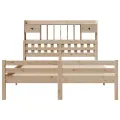 Lit bibliothèque sans matelas 140x200 cm bois massif de pin