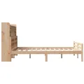 Lit bibliothèque sans matelas 140x200 cm bois massif de pin