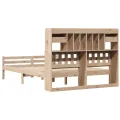Lit bibliothèque sans matelas 140x200 cm bois massif de pin
