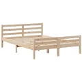 Lit bibliothèque sans matelas 140x200 cm bois massif de pin