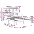 Lit bibliothèque sans matelas 140x200 cm bois massif de pin