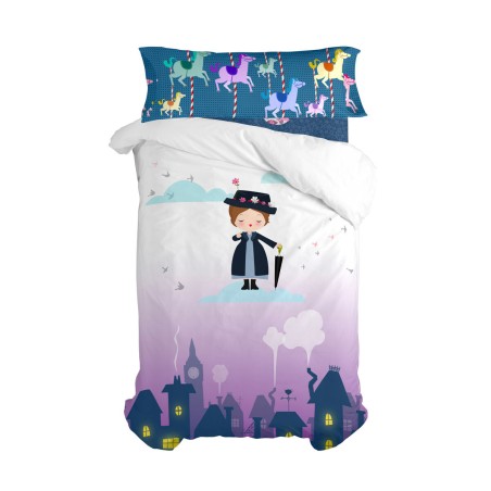 Parure de couette HappyFriday Mr Fox Nanny Multicouleur Lit 1 persone