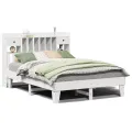 Cadre de lit sans matelas blanc 150x200 cm bois de pin massif