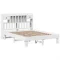 Cadre de lit sans matelas blanc 150x200 cm bois de pin massif