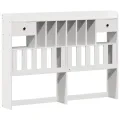 Cadre de lit sans matelas blanc 150x200 cm bois de pin massif