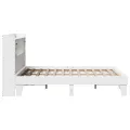 Cadre de lit sans matelas blanc 150x200 cm bois de pin massif