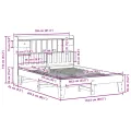 Cadre de lit sans matelas blanc 150x200 cm bois de pin massif